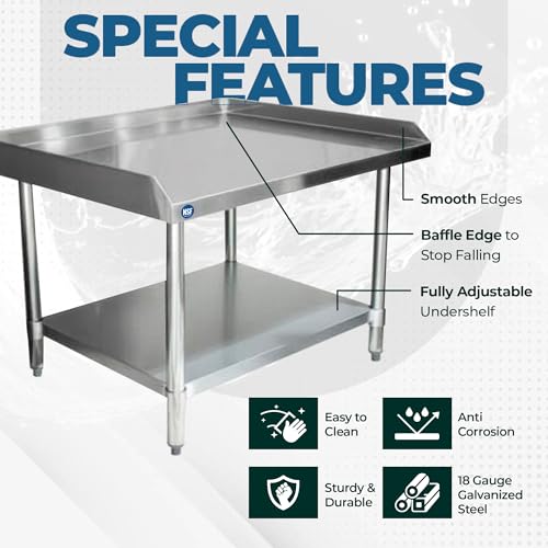 36" x 24" Stainless Steel Equipment Stand, 24" Tall - size: 36"x24"