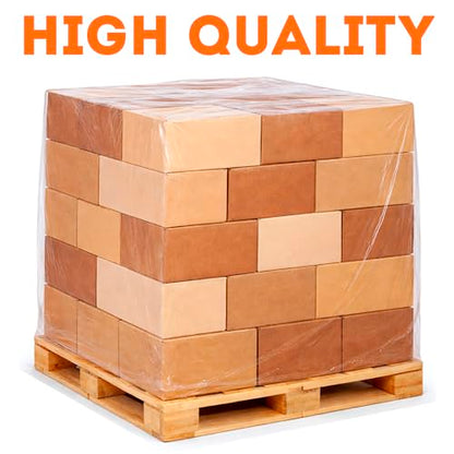 APQ Pack of 100 Plastic Pallet Covers 50 x 49 x 110. Clear Reusable Low Density Polyethylene Pallet Bag Covers 50x49x110. Thickness 2 mil. Ideal for Industrial Needs, Warehousing, Transportation. - size: 50" x 49" x 110" / 2 mil / 100 Pack