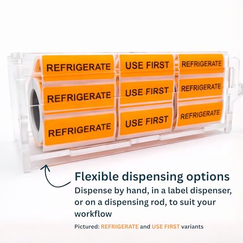 USE First Medical Stickers, 500/Roll, Fluoro Orange Courier & Handling Labels, 2.8" x 1" (70mm x 25mm), Permanent Adhesive - style: USE FIRST