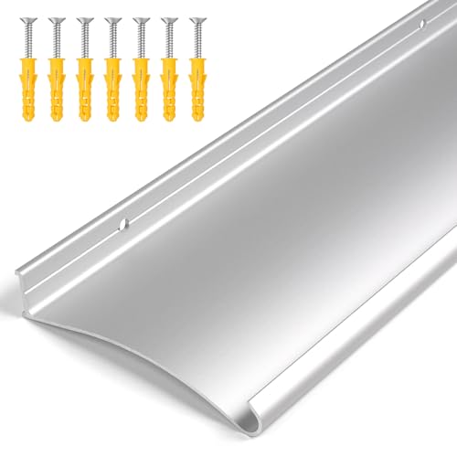 4" Extra-Wide Door Rain Drip Guard, 52" L Heavy Duty Aluminum Thickened Window Door Rain Deflector, Door Drip Cap, 0.8" Height Overhead Drip Edge (Silver) - size: 52in-Silver