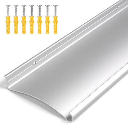 4" Extra-Wide Door Rain Drip Guard, 52" L Heavy Duty Aluminum Thickened Window Door Rain Deflector, Door Drip Cap, 0.8" Height Overhead Drip Edge (Silver) - size: 52in-Silver