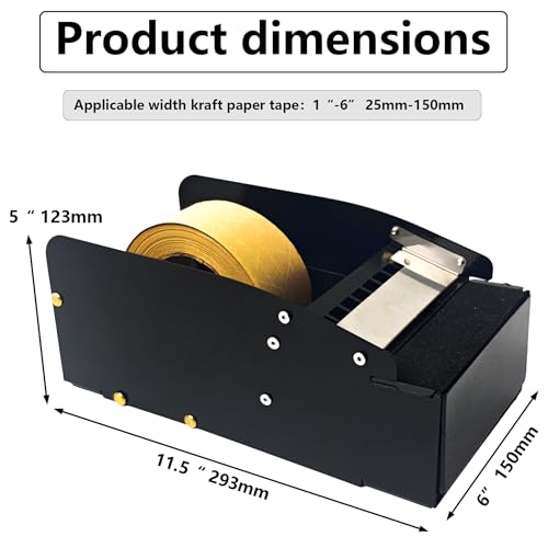 A Wet Kraft Paper Tape Cutter with a Water Brush, Suitable for a Width of 6 inches, Express Box, Cardboard Box Packaging, Gift Box(Multi-Scene for Industry/Home/Office/Business