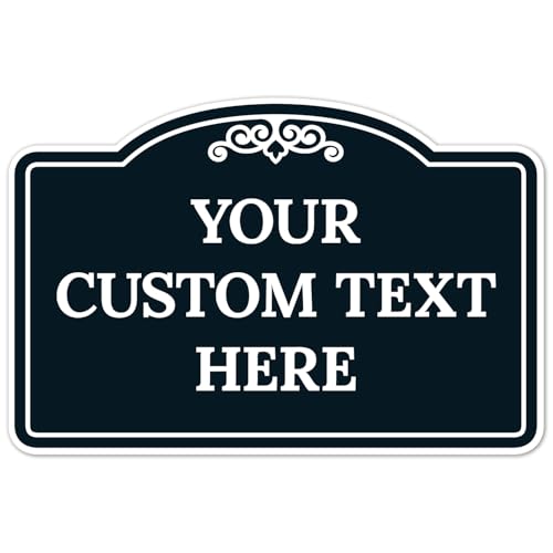 Custom Decorative Sign, Personalized Metal Sign for Business, Driveway, Home, Office Door Plaque, Black Background Sign, 12x18 Inches, ACM, Made in USA by Sigo Signs - color: Black Background, size: 12x18 ACM