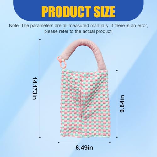 Car Tissue Holder, Checkered Pattern Car Backseat Napkin Holder, Rectangular Canvas Hanging Auto Tissues Box, Universal Vehicle Storage Organizer Accessory for Phone, Small Items (Blue) - color: Blue