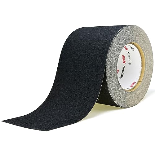 S&X Anti Slip Tape 4in x 60ft Grip Tape for Stairs & Floors, Black - size: 4 inches x 60 feet