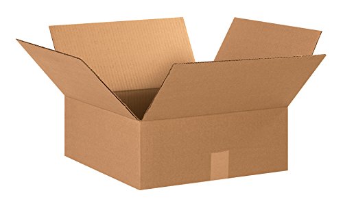 BOX USA 15156 Flat Corrugated Cardboard Box 15" L x 15" W x 6" H, Kraft, For Shipping, Packing and Moving (Pack of 25) - size: 15x15x6" (25-Pack)