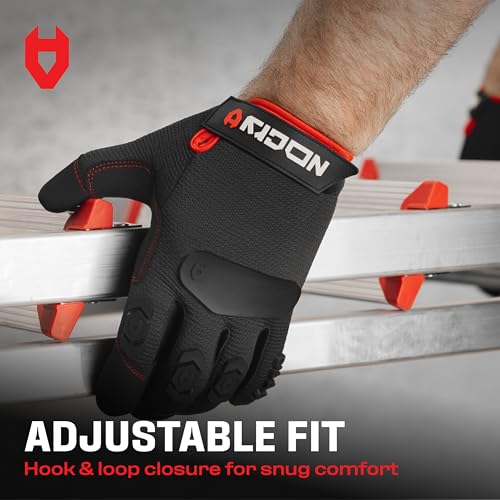 NoCry Heavy Duty Work Gloves for Men with Reinforced Palm and Non-Slip Grip - size: Medium, style: Pro