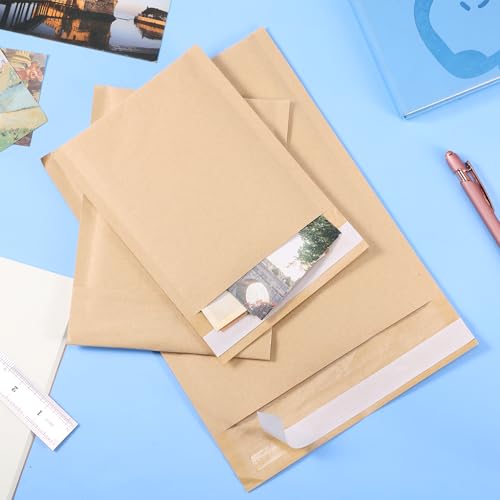 50 Pcs Kraft Bubble Mailers 3 Size Padded Envelopes, Natural - color: Natural