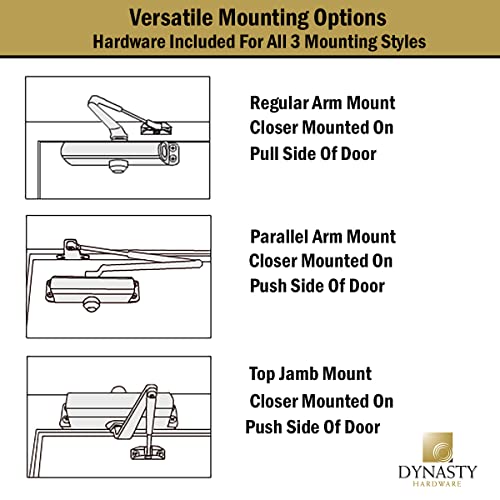 Dynasty 4401 Series Door Closer, Sprayed Aluminum, Spring 1-6, ADA - style: Sprayed Aluminum