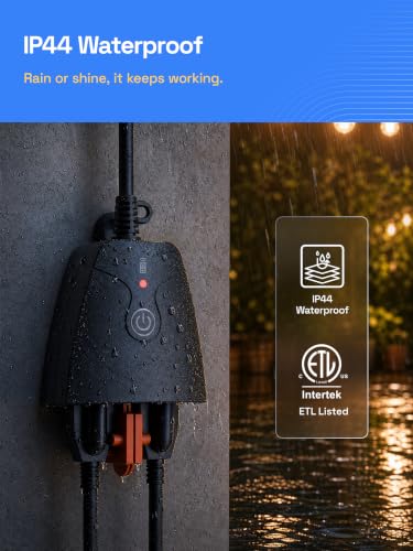 HBN Outdoor Smart Plug, WiFi Heavy Duty 2 Outlet Timer, 1 Pack, 2.4GHz - style: 2 Outlets-1PC