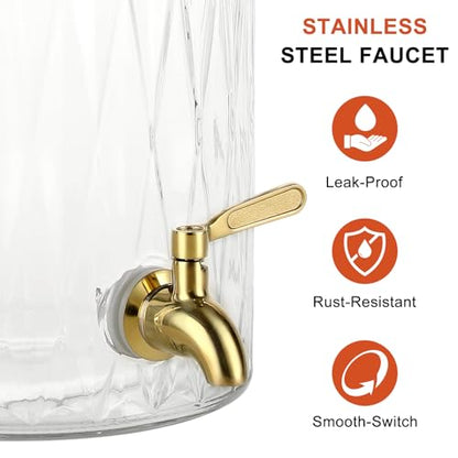 1.5 Gallon Drink Dispenser with Stand and Spigot for Parties - size: 1.5 Gallon With Stand Gold