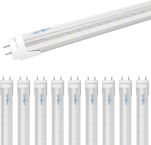 T8 LED Tube Light Bulbs 4 Foot 20W, ETL Listed, 6000K 10 Pack
