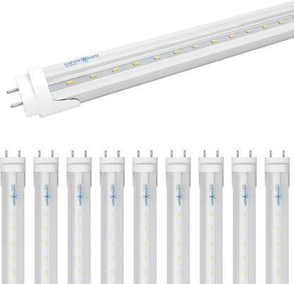 T8 LED Tube Light Bulbs 4 Foot 20W, ETL Listed, 6000K 10 Pack