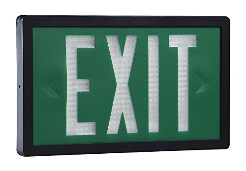 Isolite - SLX-60-S-10-G - ABS Self-Luminous Exit Sign, Green Background Color, 10 yr. Life Expectancy
