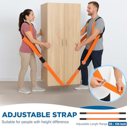 NOCOEX Lifting Straps Moving 2-Person: Shoulder Lifting and Moving System - color: Orange