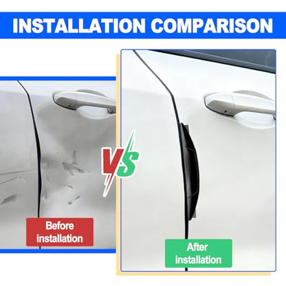 Set of 4 Pieces Universal Car Door Edge Guards Heavy Duty Anti-Collision Strips with Self-Adhesive Door Protector for Cars SUVs Trucks Black