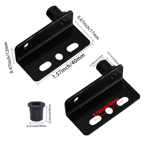 Door Pivot Hinges with Bushing for 8mm Hole, Black - color: Black