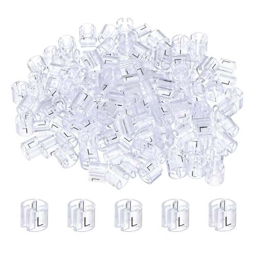 M METERXITY 100-Pack Clothes Hanger Markers Size L Garment Tag, Transparent - color: Transparent, size: Large