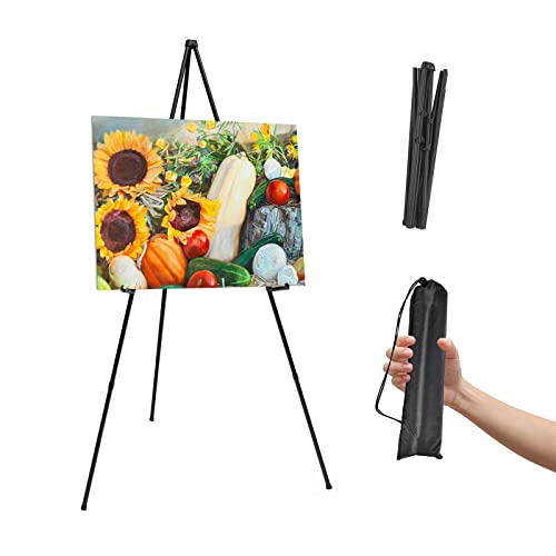 63'' Easel Stand for Wedding Sign & Poster, Adjustable Easels for Display - color: Black 1PC