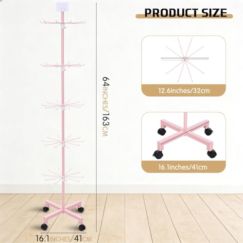 Ripeng 2 Pcs 5-tier Rotating Retail Display Stand - color: Pink, size: 5-tier