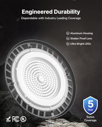 Sunco 30 Pack UFO LED High Bay Lights, Plug & Play, 150W, 19500LM, 5000K - size: 30 Pack