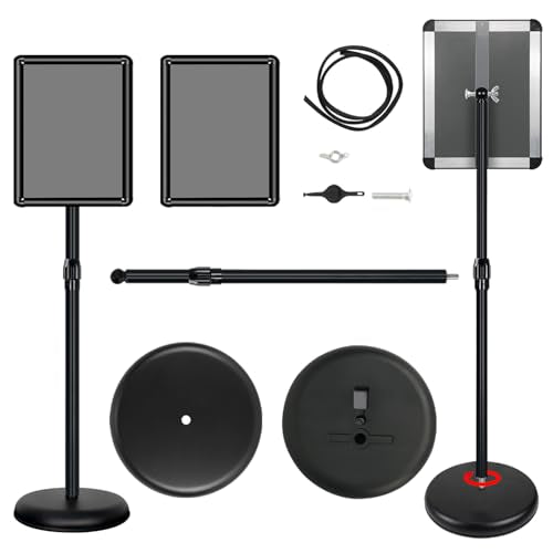2 Pack Pedestal Sign Holder, 11 x 17" Floor Standing Display Stand, Black - color: Black, size: 11x17in-2p