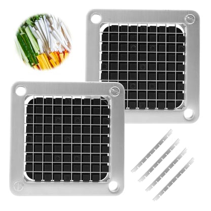 2 PCS Replacement Dicer Chopper 3/8" Blades with Pusher Block - color: 3/8''&3/8'' blade