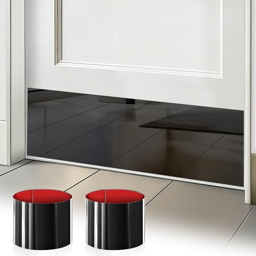 2 Pcs 8" X 34" Self Adhesive Mirror Door Kick Plate for Bottom of 36" Door - color: Mirror Black, size: 2 PCS