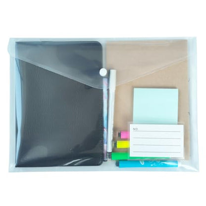 20pcs Plastic Envelopes, Clear Envelopes with Snap Button Closure, A4 Size