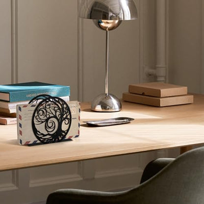 Napkin Holder for Table, Standing Napkin Dispenser Outdoor Farmhouse Black Cocktail Napkin Holders for Kitchen Coffee Shop Dining Room (6"x 1.7"x 4.9") - size: Cocktail Napkin 6x6" - Black Whirl Tree