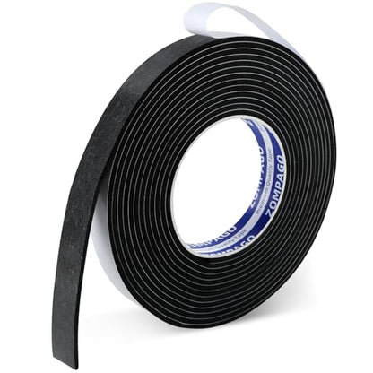 ZOMPAGO Single Sided Foam Weather Stripping Seal Tape Black,0.8in x 16.4FT - color: Black, size: 0.8in x 16.4FT