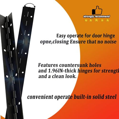 8" Piano Hinges, 4PCS 304 Stainless Steel Continuous Hinges, Black - size: 8inch