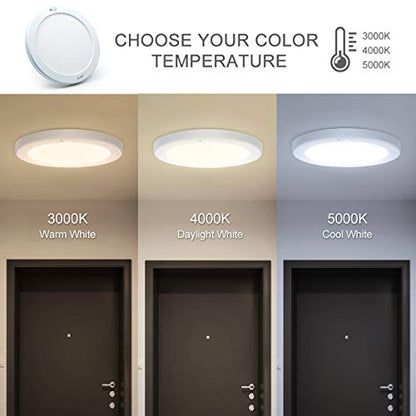 S NMT Motion Sensor LED Ceiling Light With 30s/180s Timeout Adjustable,15W 1500LM Round Panel Lighting Fixture For Stairs Toilet Closets,Warm White 3000K Natural White 4000K Cool White 5000K Available - color: White