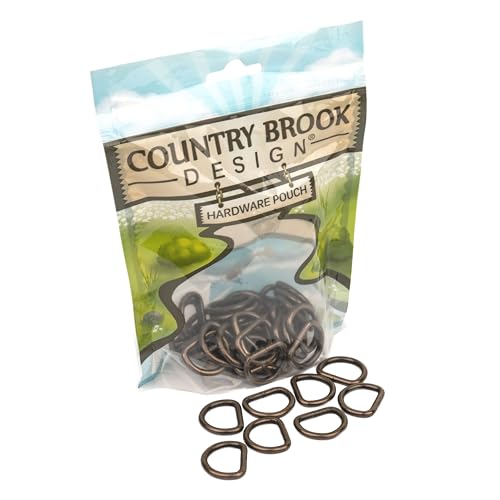 Country Brook Design - Welded D-Rings (3/4 Inch) - color: Antique Brass, size: 25 (Pack of 1)