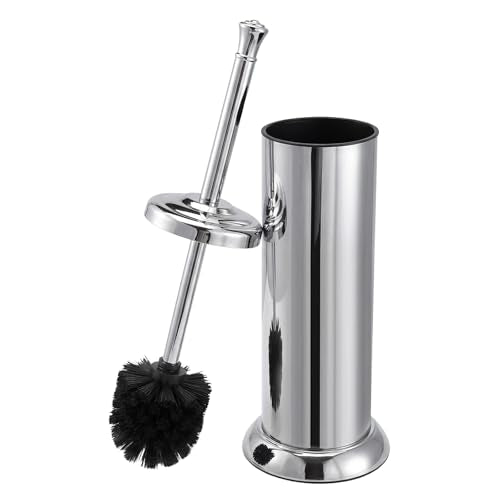 Stainless Steel Toilet Bowl Brush and Holder Set for Bathroom Long Handle - color: Chrome