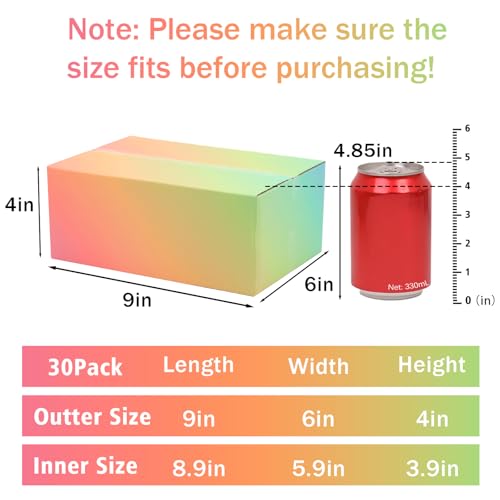 9x6x4 Shipping Boxes Medium Set of 30, Gradient Corrugated Cardboard Box, Mailing Boxes for Packaging Small Business - color: Gradient, size: 9x6x4 Inch