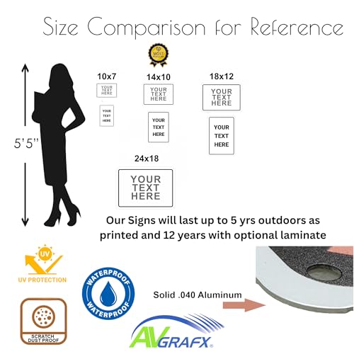 Custom Metal Sign, Personalized Outdoor Aluminum Sign, 14x10 in - color: Solid, size: 14x10 inches