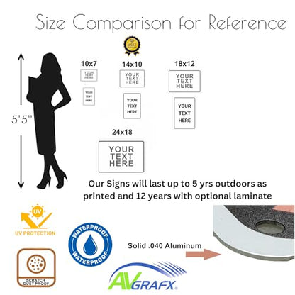 Custom Metal Sign, Personalized Outdoor Aluminum Sign, 14x10 in - color: Solid, size: 14x10 inches
