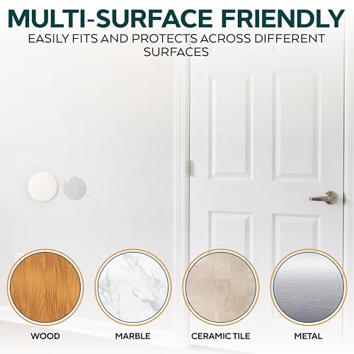 Door Knob Wall Protectors 10 Pack, 4 White 3.15" + 6 Clear 2" - size: 2 & 3.15"- Pack of 10
