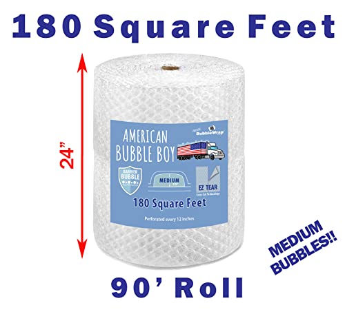 America's Best - 24 Inch Wide - Medium Bubble Wrap! - size: 180 Square Feet