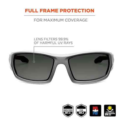 Ergodyne Skullerz Odin Polarized Safety Sunglasses - color: Matte Gray Frame, Polarized Smoke Lens