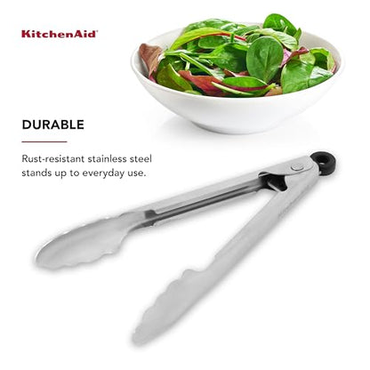 KitchenAid Stainless Steel Tongs, 7 Inch - color: Stainless Steel, size: 7 Inch