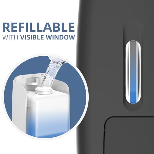 Soap Dispenser Wall Mount Adhesive Commercial Soap Dispenser 800ml No Drill Hand Sanitizer Dispenser for Bathroom Support Liquid and Gel,Black-PN9088 - color: Black