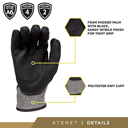 ATERET General Utility Work Gloves, Cut & Impact Protection, Lightweight & Breathable, All-Purpose Performance Fit, Durable - size: Medium (Pack of 1)
