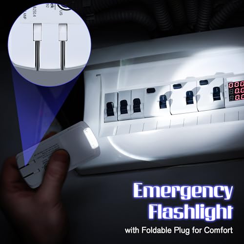 Enhon Emergency Power Failure 5-in-1 Multi Color LED Night Lights, 6 Pack
