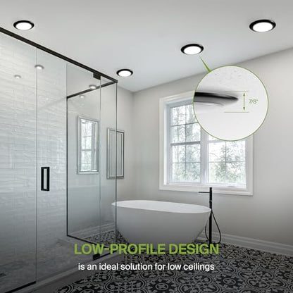 ASD 12 Pack Black LED Disk Lights 4 Inch, 5CCT Flush Mount Ceiling Light - color: Black, size: 12 Pack