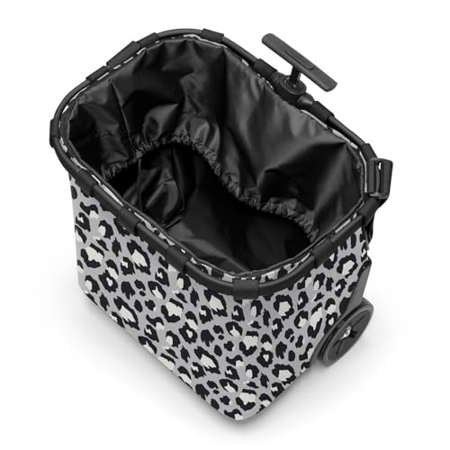 reisenthel carrycruiser Frame Leo Nero - Portable Shopping Trolley with Sturdy Aluminum Frame, Shoulder Strap and Removable mesh Inner Bag -Water-Repellent - color: Frame Leo Nero