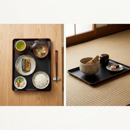 Limen Wood Grain Rectangular Acrylic Serving Tray, Non-Slip Base Rounded Edges Food Carry Platter for Home, Hotel, Restaurant(35 * 25cm/13.8 x 9.8in) - size: 13.8" x 9.8" x 0.8"