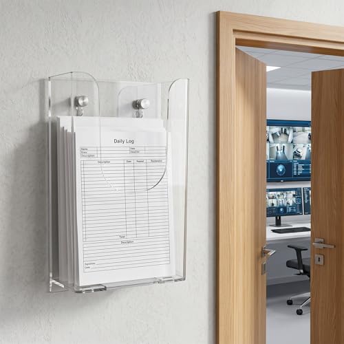 Wall Mount Brochure Holder, 4 x 6 Inches Clear Acrylic Flyer Holder
