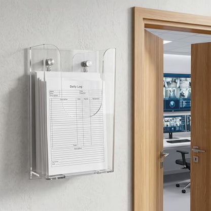 Wall Mount Brochure Holder, 4 x 6 Inches Clear Acrylic Flyer Holder